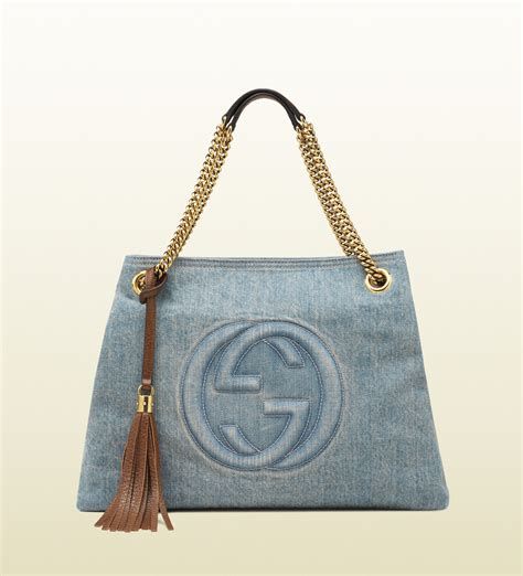 shoulder bag women's gucci|gucci denim shoulder bag.